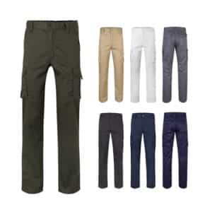 VL PAN. Pantalon stretch, multipoches (290g/m²), en coton (46%), EME (38%) et polyester (16%)