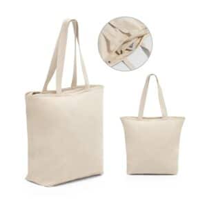HACKNEY. Sac 100% coton avec fermeture éclair (280 g/m²)