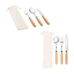BOULUD. Set de 3 pièces en bois d'acacia
