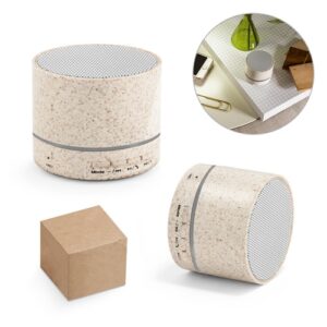 RE-LINEU. Haut-parleur portable 3W avec 4h30m d'autonomie en fibre de paille et ABS recyclé (100 % rABS)