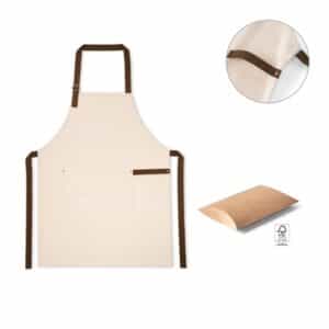 HOLM. Tablier en toile 100% coton (320 g/m²) avec détails en métal
