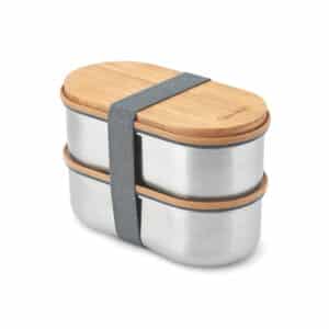 Boîte à bento double en acier inoxydable Black+Blum