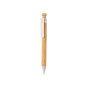 Stylo en bambou avec clip en fibre de paille