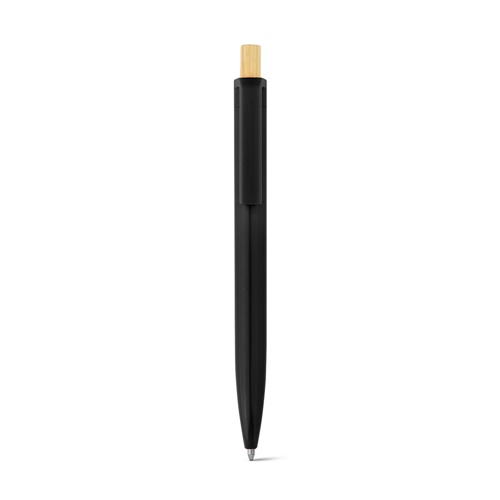 Stylo noir avec bouton en bois