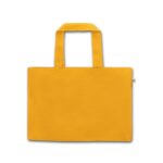 Sac en toile jaune avec anses.