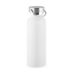 Gourde blanche en acier inoxydable avec couvercle métallique