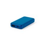Batterie externe portable bleue avec ports USB