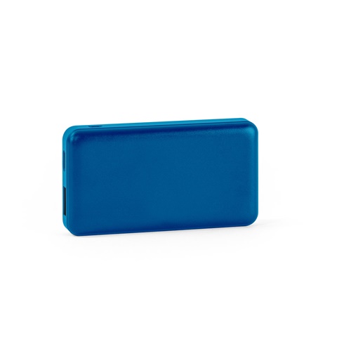 Batterie externe portable bleue rectangulaire
