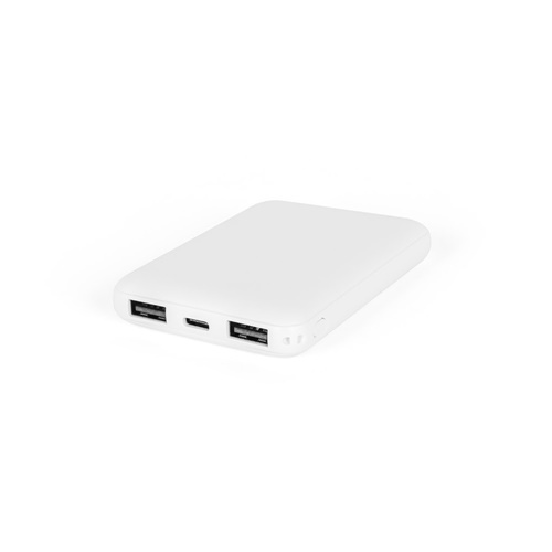 Batterie externe blanche avec ports USB