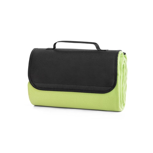 Couverture de pique-nique pliée vert et noir