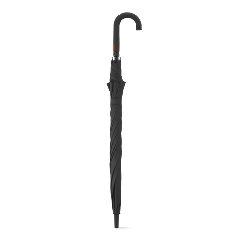 Parapluie noir fermé avec poignée courbée