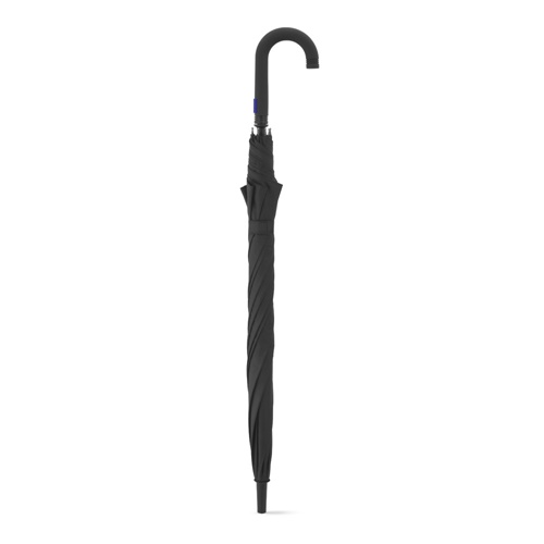 Parapluie noir fermé avec poignée courbée