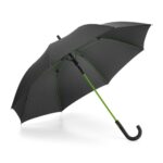 Parapluie noir avec manche vert ouvert