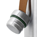 Bouteille inox avec bouchon métallique et sangle cuir
