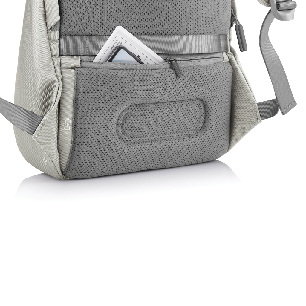 Sac à dos gris avec poche et tablette