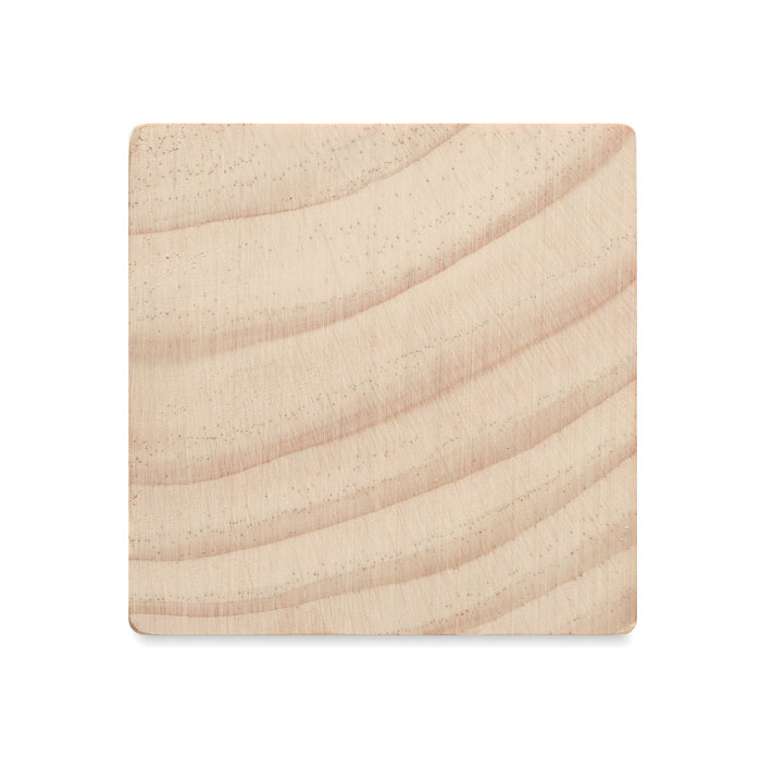 Plaque carrée en bois clair naturel