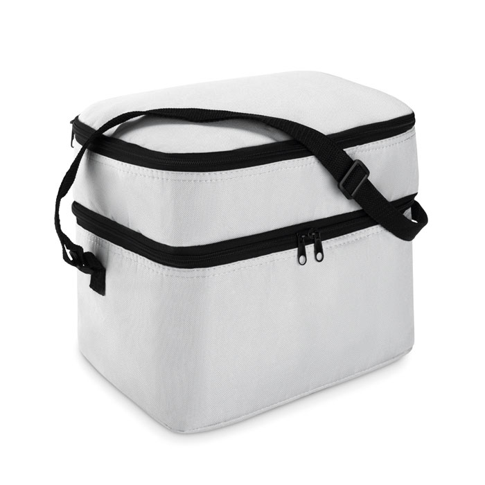 Sac isotherme blanc avec bandoulière noire