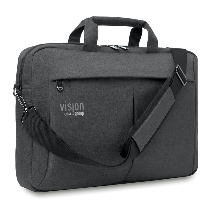 Sacoche d’ordinateur portable noire avec bandoulière réglable
