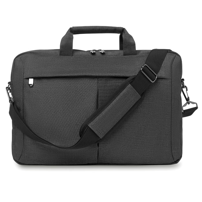 Sacoche ordinateur portable noire avec bandoulière réglable