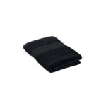 Serviette de bain noire pliée
