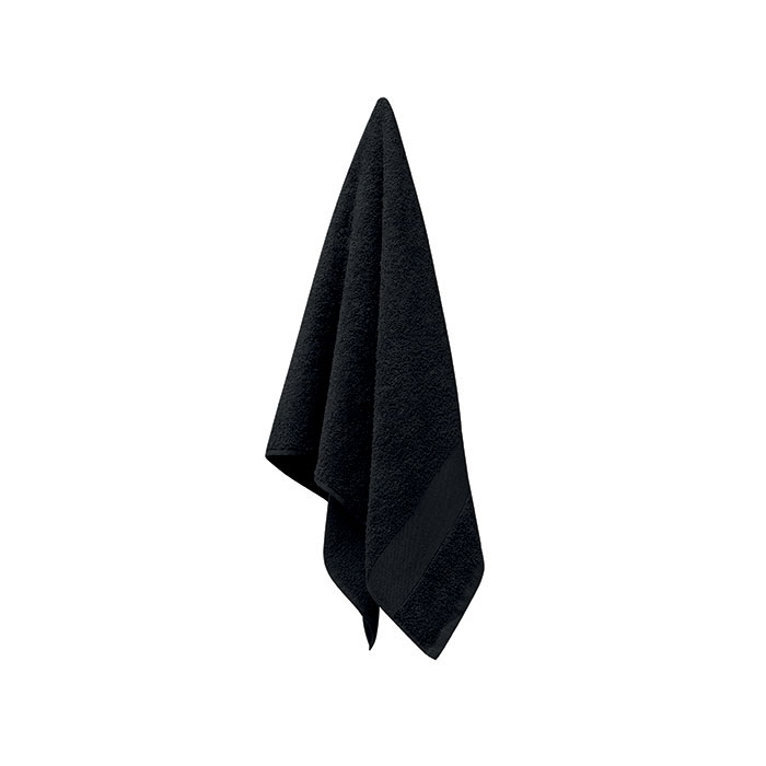 Serviette de bain noire suspendue
