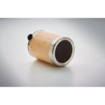 Enceinte portable en bambou et métal argenté