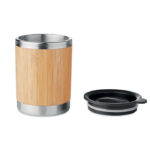Tasse isotherme en bambou avec couvercle noir