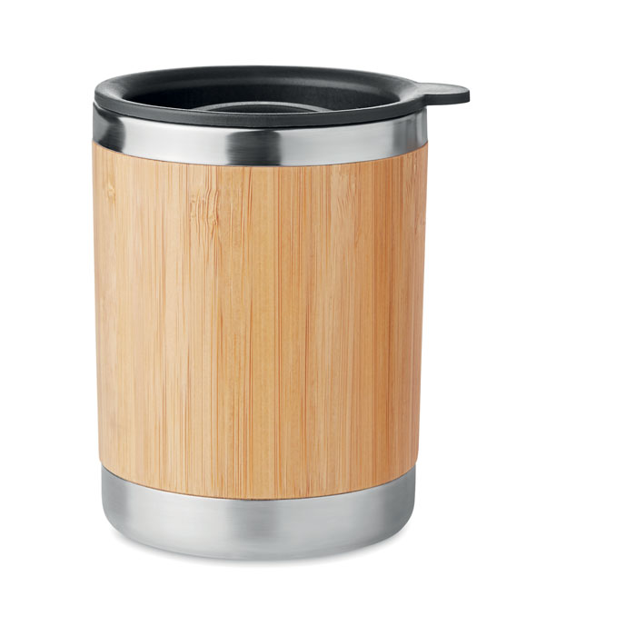 Gobelet isotherme en bambou et acier inoxydable