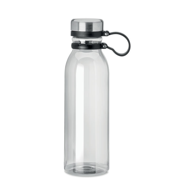 Gourde transparente avec bouchon métallique argenté