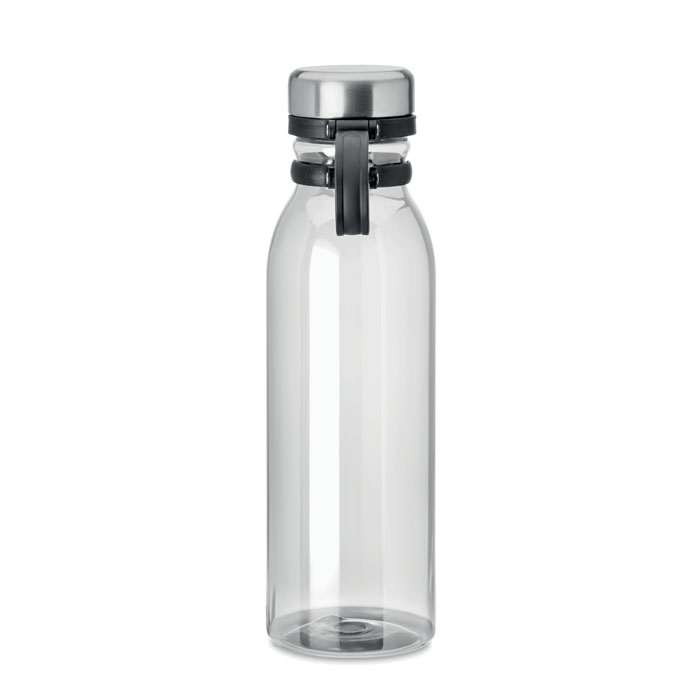 Gourde transparente avec bouchon métallique gris