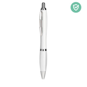 Stylo bille blanc à clip métallique