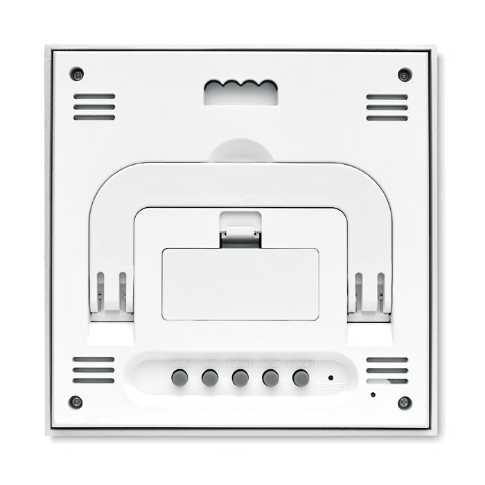Panneau arrière d’un visiophone blanc avec boutons de réglage