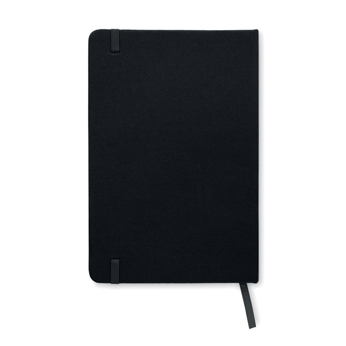 Carnet noir fermé avec élastique et marque-page