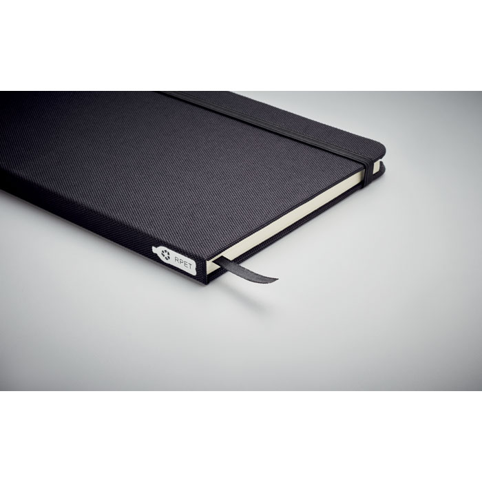 Carnet noir avec élastique et marque-page