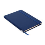 Carnet bleu fermé avec élastique