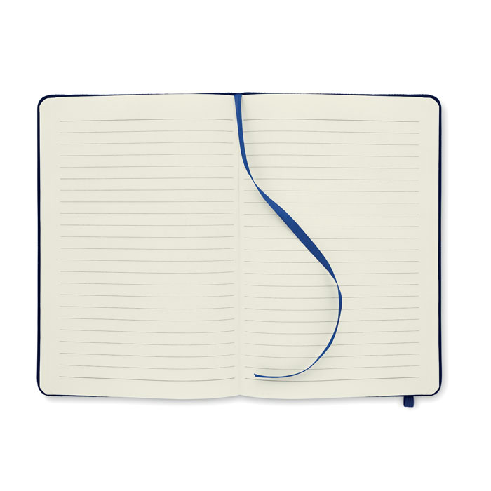 Carnet ouvert avec ruban bleu