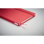 Carnet rouge avec élastique et ruban marque-page