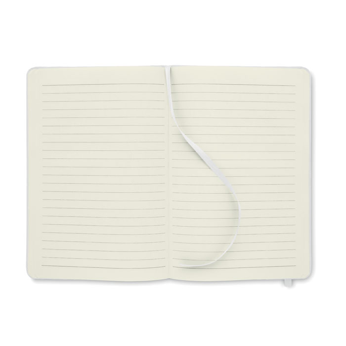 Carnet ouvert à pages lignées blanches