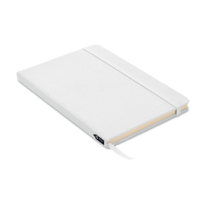 Carnet blanc fermé avec élastique et ruban marque-page