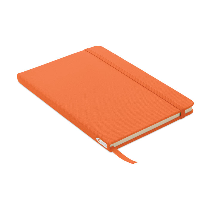 Carnet orange fermé avec élastique