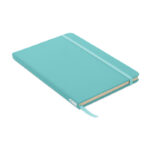 Carnet turquoise avec élastique de fermeture