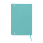 Carnet turquoise à couverture rigide fermé