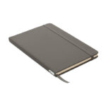 Carnet gris fermé avec élastique et ruban marque-page