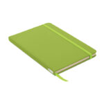 Carnet vert à couverture rigide avec élastique