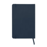 Carnet bleu foncé fermé avec élastique et ruban