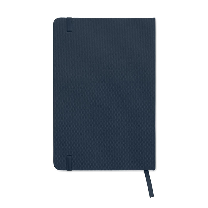 Carnet bleu foncé fermé avec élastique et ruban