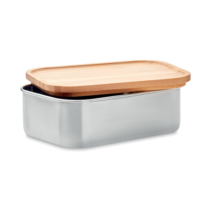 Boîte alimentaire inox avec couvercle en bambou