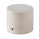 Enceinte Bluetooth portable beige cylindrique