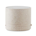 Enceinte Bluetooth portable beige cylindrique