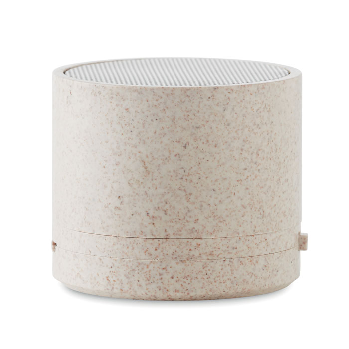 Enceinte Bluetooth portable beige cylindrique